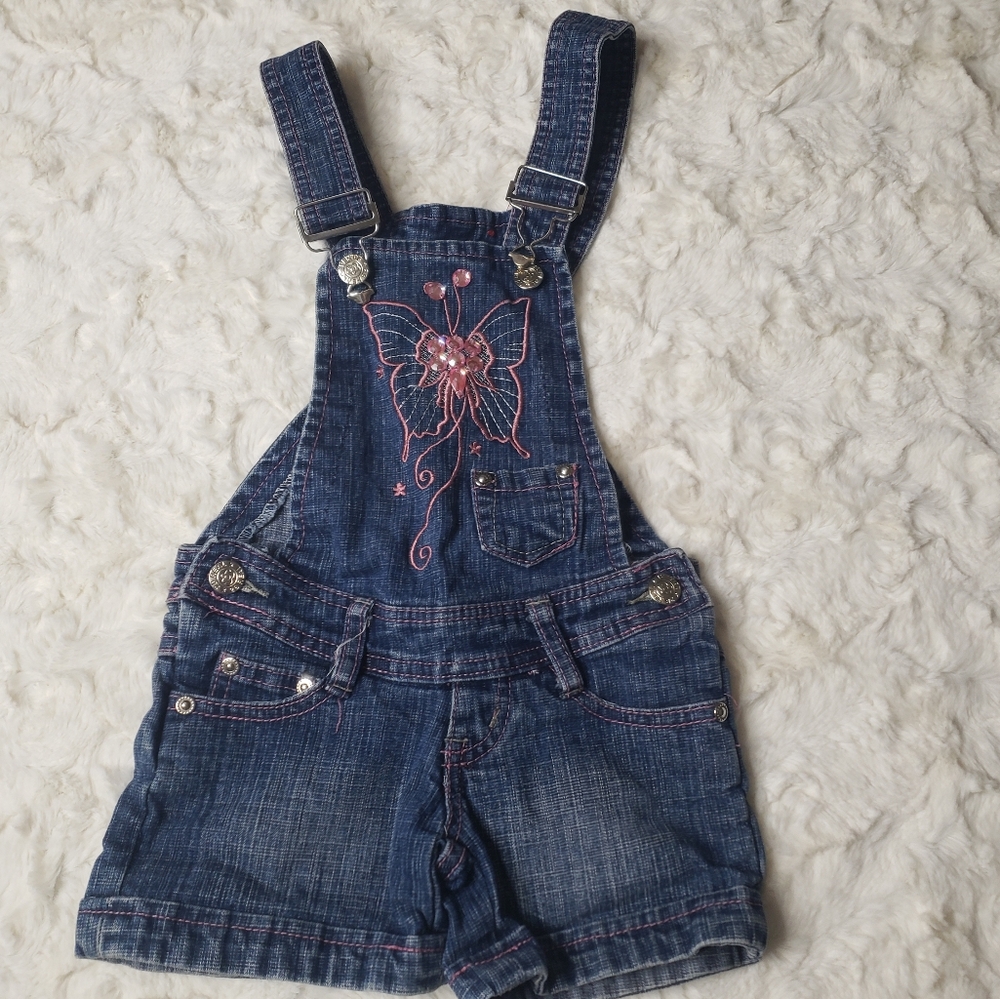 Cute Girl overall with pink butterfly 3T